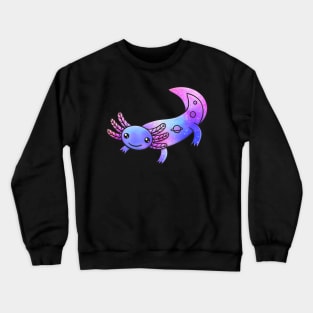 Cute Cosmic Axolotl in Space Crewneck Sweatshirt